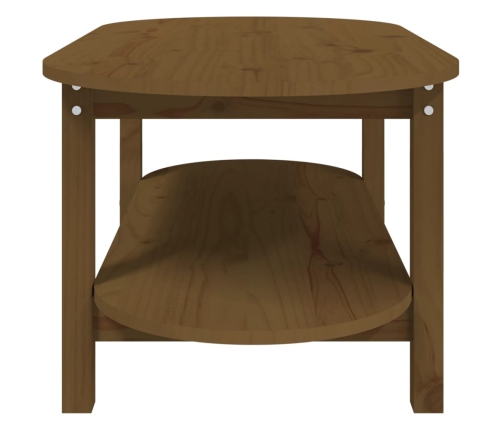 Mesa de centro madera maciza de pino marrón miel 110x55x45 cm