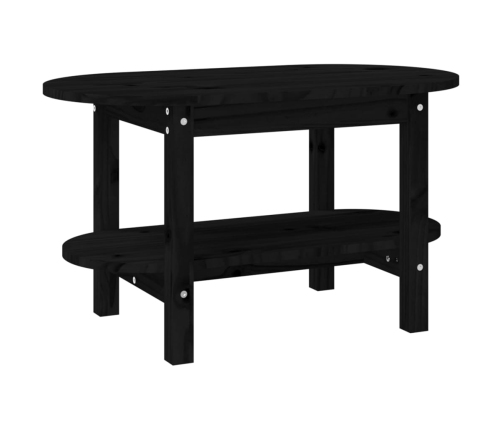 vidaXL Mesa de centro de madera maciza de pino negro 80x45x45 cm