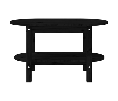 vidaXL Mesa de centro de madera maciza de pino negro 80x45x45 cm