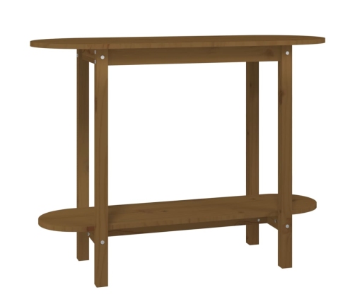 Mesa consola de madera maciza de pino marrón miel 110x40x80 cm