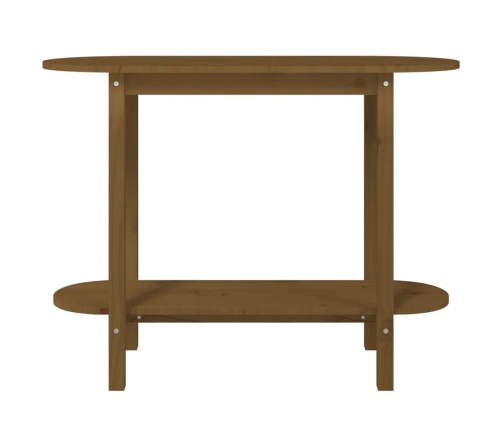 Mesa consola de madera maciza de pino marrón miel 110x40x80 cm