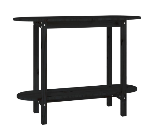 Mesa consola madera maciza de pino negro 110x40x80 cm