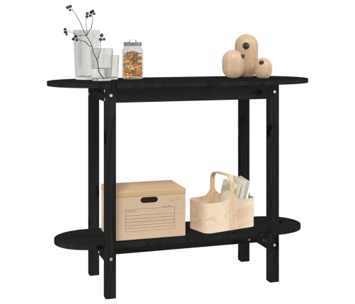 Mesa consola madera maciza de pino negro 110x40x80 cm