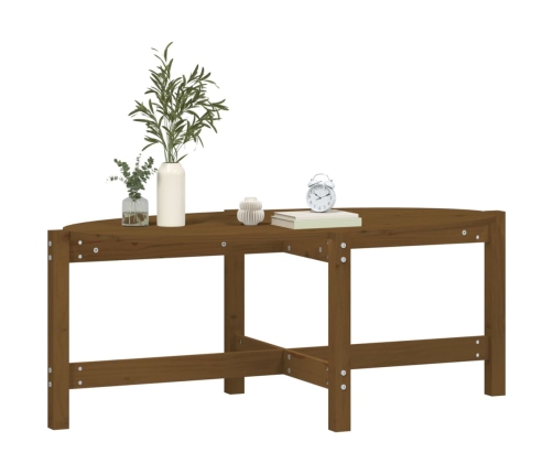 Mesa de centro madera maciza de pino marrón miel 118x63x45 cm