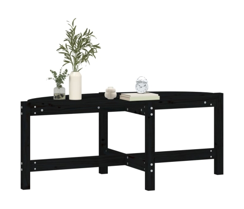 Mesa de centro de madera maciza de pino negro 118x63x45 cm