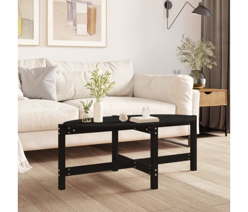 Mesa de centro de madera maciza de pino negro 118x63x45 cm