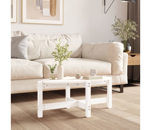 Mesa de centro de madera maciza de pino blanco 87x48x35 cm