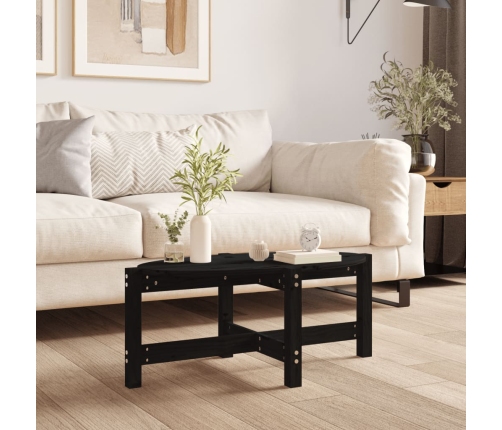 Mesa de centro de madera maciza de pino negro 87x48x35 cm