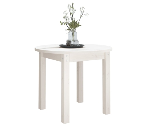 Mesa de centro de madera maciza de pino blanco Ø 55x45 cm