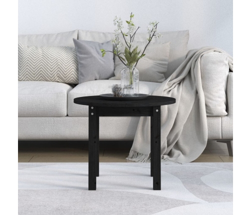 Mesa de centro de madera maciza de pino negro Ø 55x45 cm