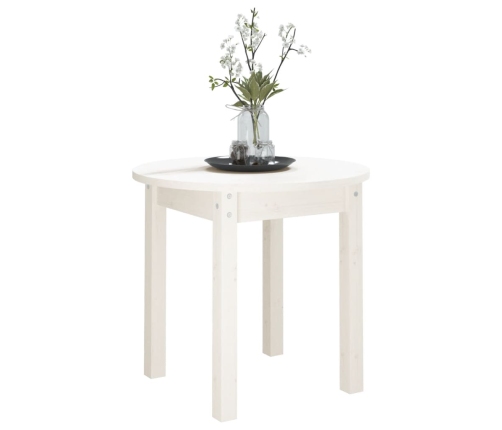 vidaXL Mesa de centro de madera maciza de pino blanco Ø 45x40 cm