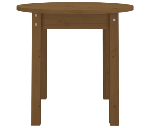 Mesa de centro de madera maciza de pino marrón miel Ø 45x40 cm