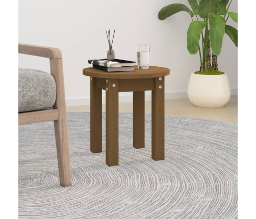 Mesa de centro de madera maciza de pino marrón miel Ø35x35 cm