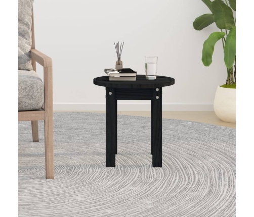 Mesa de centro de madera maciza de pino negro Ø35x35 cm