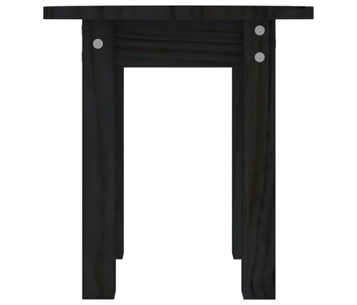 Mesa de centro de madera maciza de pino negro Ø35x35 cm