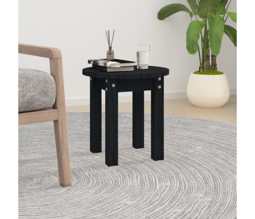 Mesa de centro de madera maciza de pino negro Ø35x35 cm