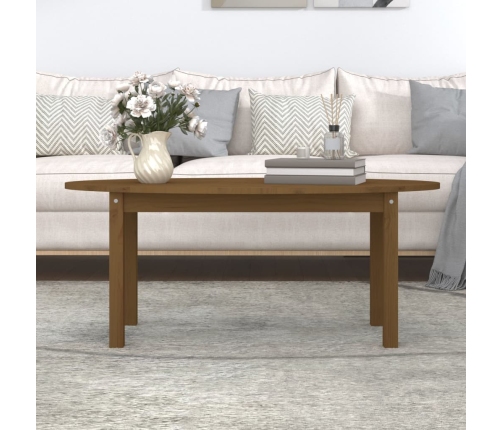 Mesa de centro madera maciza de pino marrón miel 110x55x45 cm