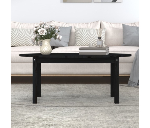 Mesa de centro de madera maciza de pino negro 110x55x45 cm