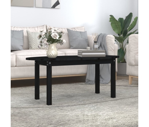 Mesa de centro de madera maciza de pino negro 110x55x45 cm