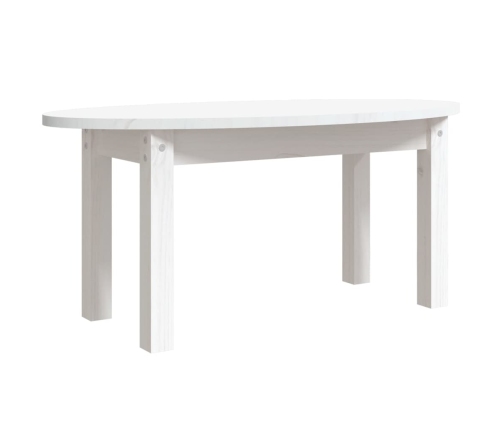 Mesa de centro de madera maciza de pino blanco 80x40x35 cm