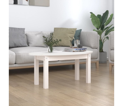 Mesa de centro de madera maciza de pino blanco 80x40x35 cm