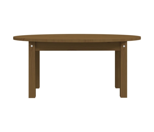 Mesa de centro madera maciza de pino marrón miel 80x40x35 cm