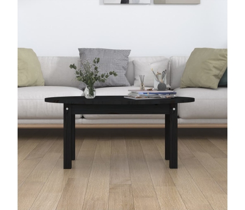 Mesa de centro de madera maciza de pino negro 80x40x35 cm