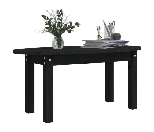 Mesa de centro de madera maciza de pino negro 80x40x35 cm