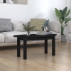 vidaXL Mesa de centro de madera maciza de pino negro 80x40x35 cm