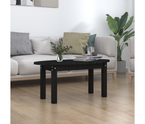 Mesa de centro de madera maciza de pino negro 80x40x35 cm