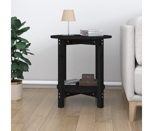 Mesa de centro de madera maciza de pino negro Ø55x60 cm