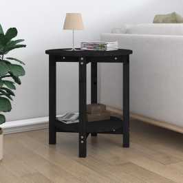 Mesa de centro de madera maciza de pino negro Ø55x60 cm