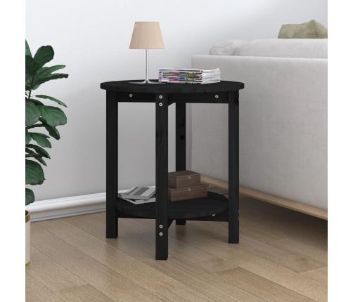 Mesa de centro de madera maciza de pino negro Ø55x60 cm