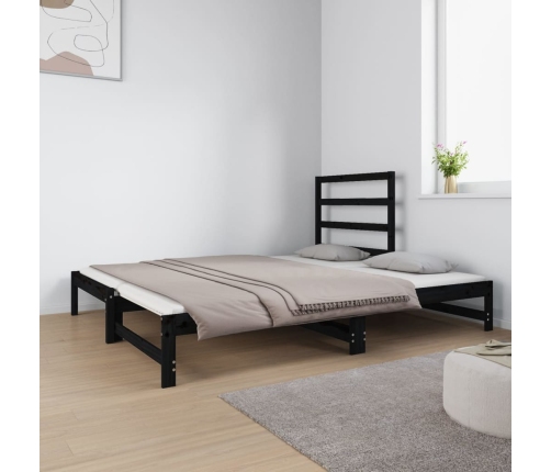 Sofá cama extraíble sin colchón negro 2x(90x190) cm