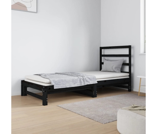 Sofá cama extraíble sin colchón negro 2x(90x190) cm