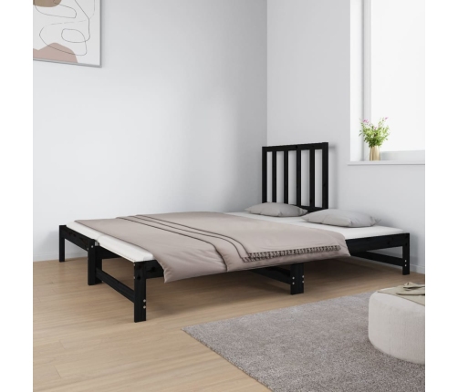 Sofá cama extraíble sin colchón negro 2x(90x190) cm