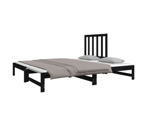 Sofá cama extraíble sin colchón negro 2x(90x190) cm