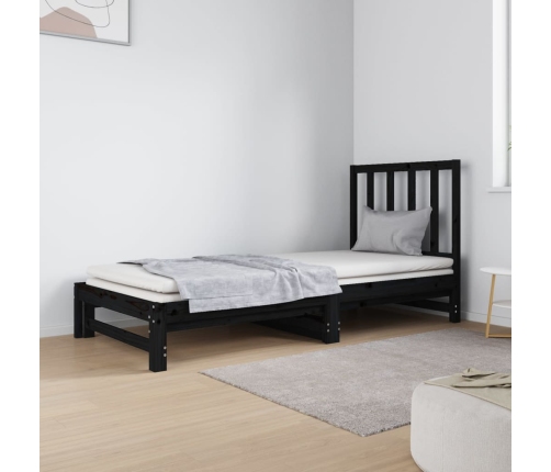 Sofá cama extraíble sin colchón negro 2x(90x190) cm