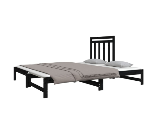 Sofá cama extraíble sin colchón negro 2x(90x190) cm