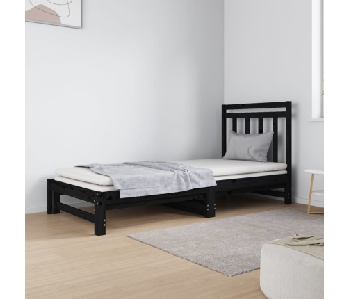 Sofá cama extraíble sin colchón negro 2x(90x190) cm