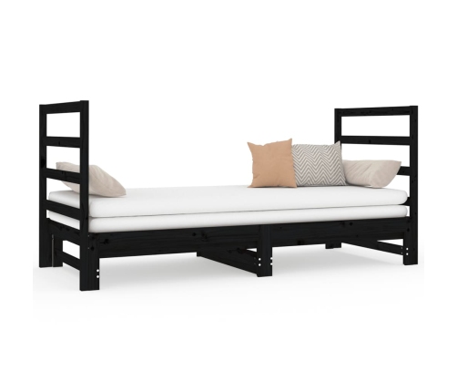 Sofá cama extraíble sin colchón negro 2x(90x190) cm