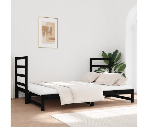 Sofá cama extraíble sin colchón negro 2x(90x190) cm