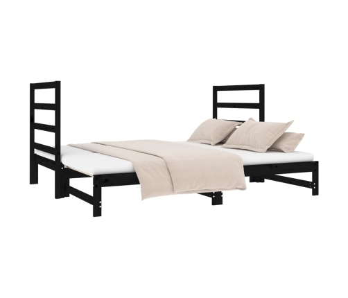 Sofá cama extraíble sin colchón negro 2x(90x190) cm