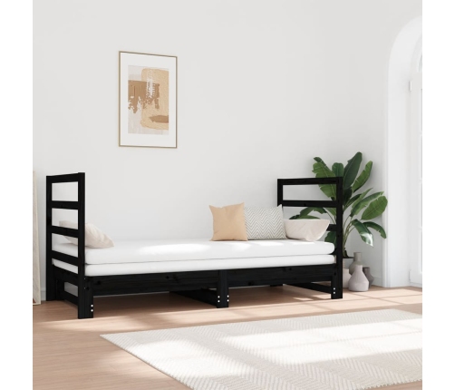 Sofá cama extraíble sin colchón negro 2x(90x190) cm