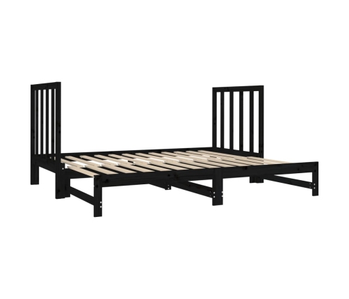 Sofá cama extraíble sin colchón negro 2x(90x190) cm