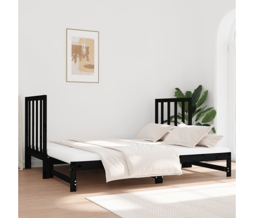 Sofá cama extraíble sin colchón negro 2x(90x190) cm