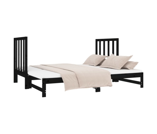 Sofá cama extraíble sin colchón negro 2x(90x190) cm