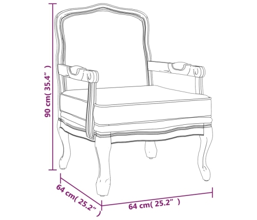 Sillón de lino 64x64x90 cm