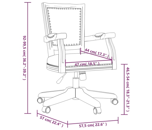 Silla de oficina giratoria tela gris oscuro