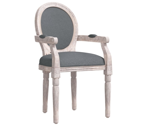 Silla de comedor tela gris oscuro 54x56x96,5 cm